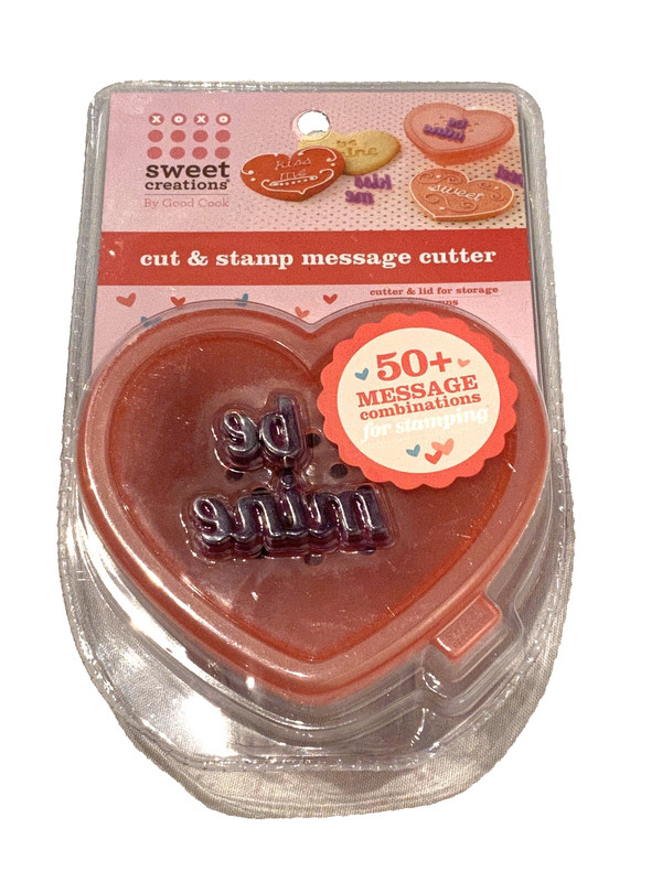 sweet creations by good cook valentines day cut & stamp message cookie cutter