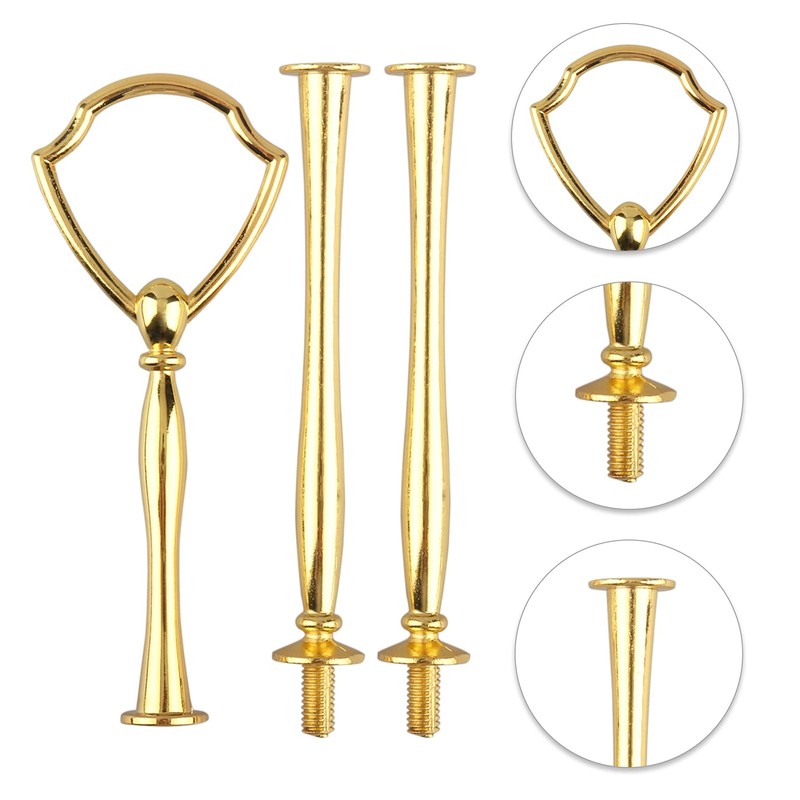 3 Tier 14" Heavy Metal Cake Stand Holder Fruit Plate Stand Fitting Hardware R... gallery