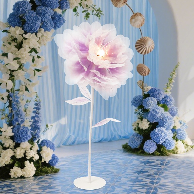 Large Electric Auto-Open Artificial Flower Decoration, Floral Decor with Light gallery