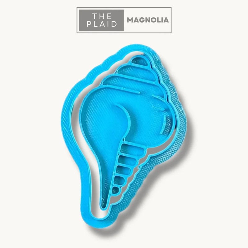 Sea Shell – Custom 3D Printed Cookie Cutter + Stamp Combo