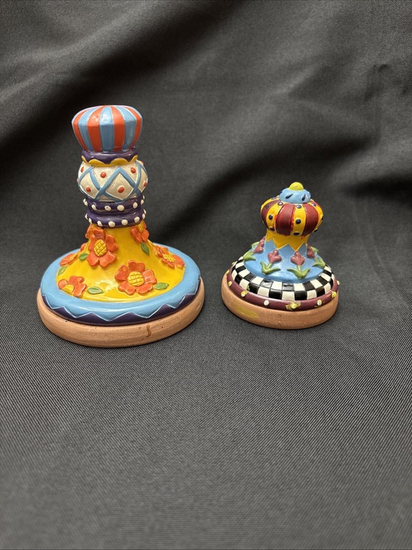 Terracotta Hand Painted Cookie/ Butter Press/ Set Of 2