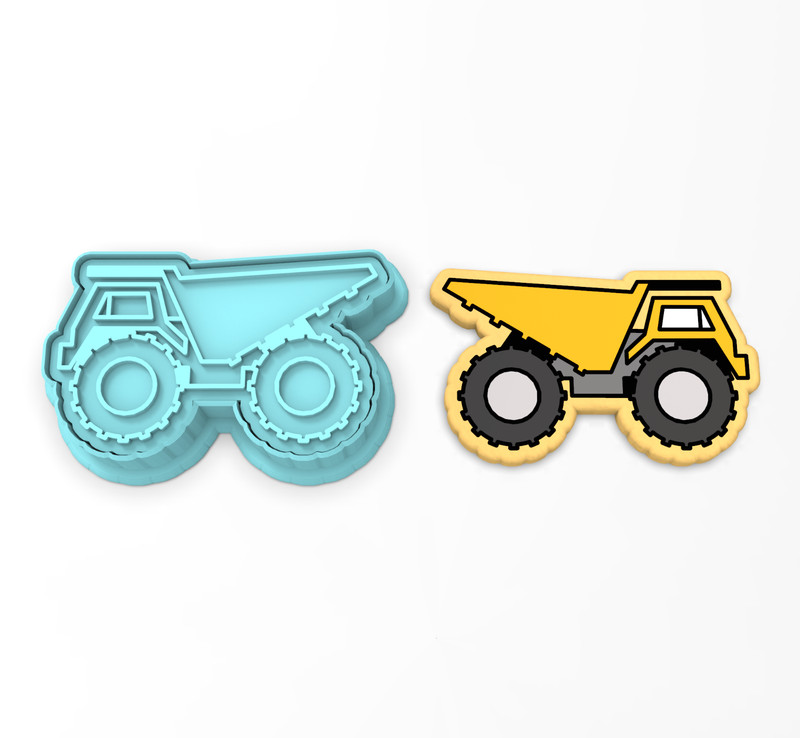 Dump Truck Cookie Cutter & Stamp #1| Construction Work Site Machine Tyrant