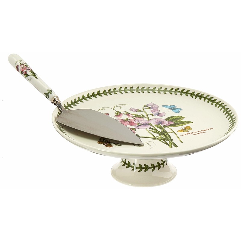 Portmeirion Botanic Garden Footed Cake Plate With Server