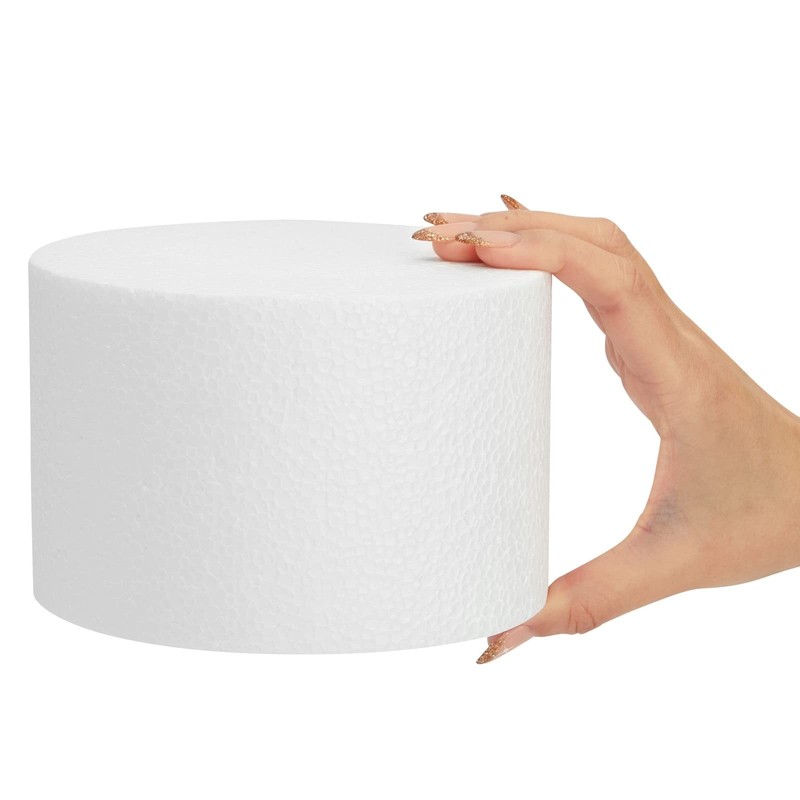 2-Pack Foam Cake Dummies, 6 x 4 In - Round Foam Cylinders for Cake Decorating... gallery