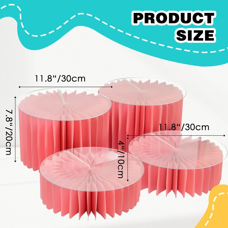 4 Pcs Buffet Risers, Foldable Acrylic Risers Display Stands, Cake Stands Cyli... gallery