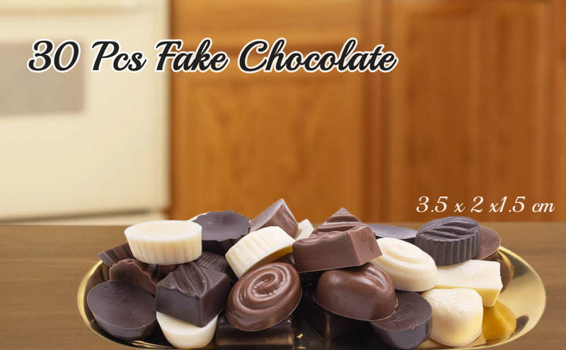 30 Pcs Fake Chocolate Artificial Food Realistic Mixed Color gallery