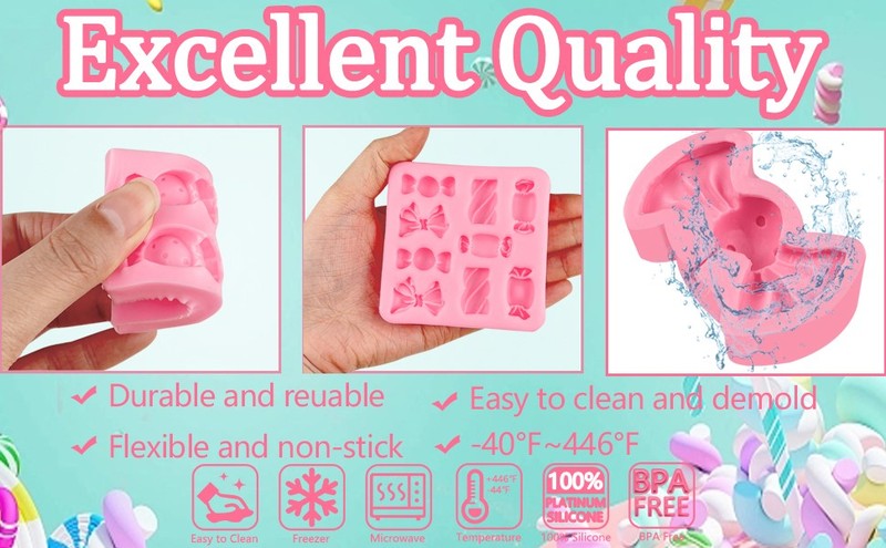 Candy Lollipop Molds 3Pcs, Candy Shape Cake Decorating Silicone Molds for DIY gallery