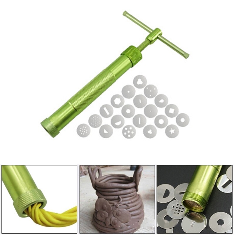 Clay Extruder with 20 Tips Fondant Press Sugar Pastes Extruder for Clay Cake gallery