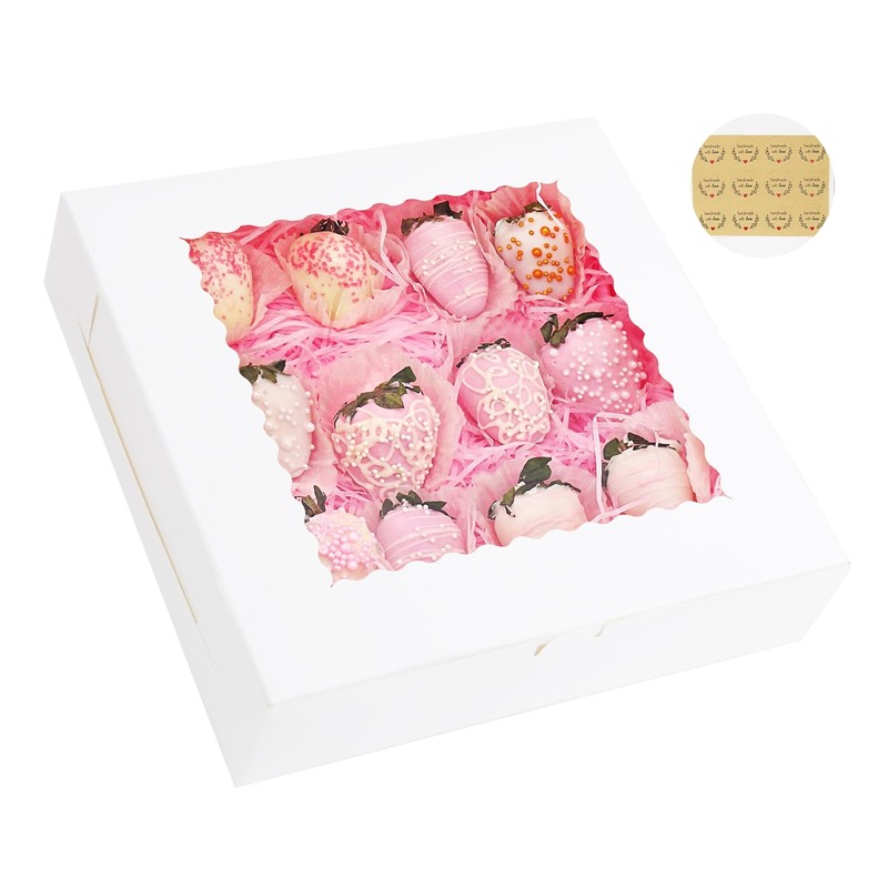 10 Pcs Pie Boxes10x10x2.5 inches Bakery Boxes with WindowCookie Boxes for Pie…