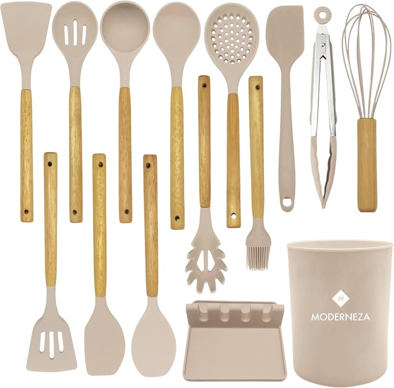 Silicone Cooking Utensils Set, Kitchen Utensils Set, Spatula Set, Non