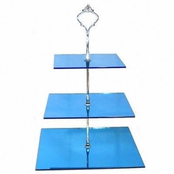 Three Tier Square Shaped Cake / High Tea Stands - Many colour choices gallery