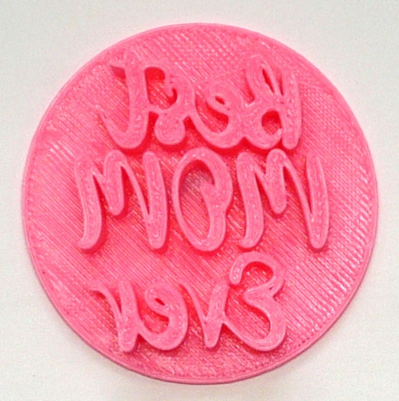 BEST MOM EVER WORDS SCRIPT FONT MOTHERS DAY COOKIE STAMP EMBOSSER USA PR4192