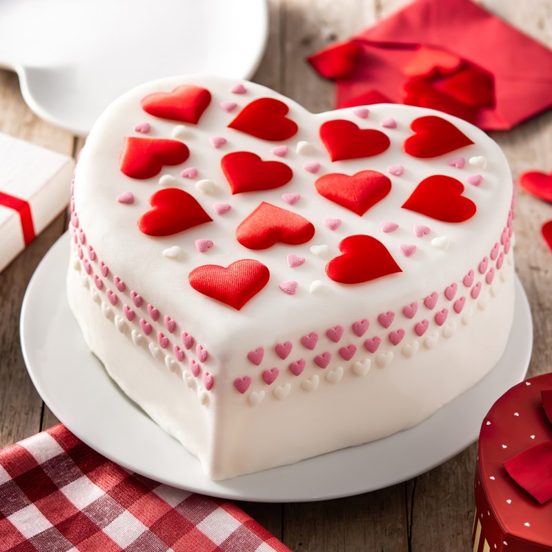 Compact White Foam Heart Cake Dummy for Decorating Practice and Event Displays gallery