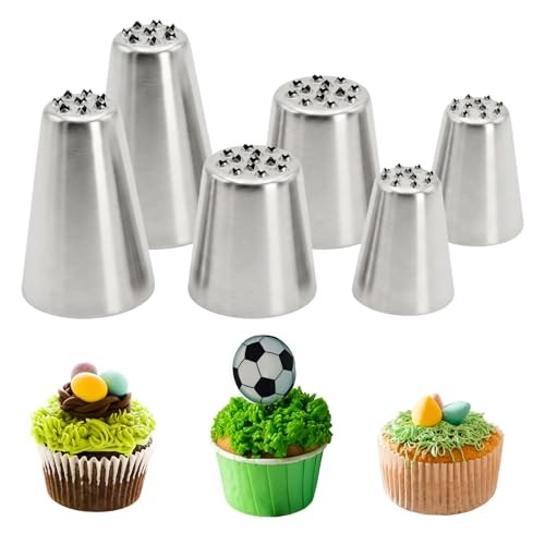 6 Pcs Grass Piping Tips,Cake Decorating Tips,Stainless Steel DIY Piping Icing gallery