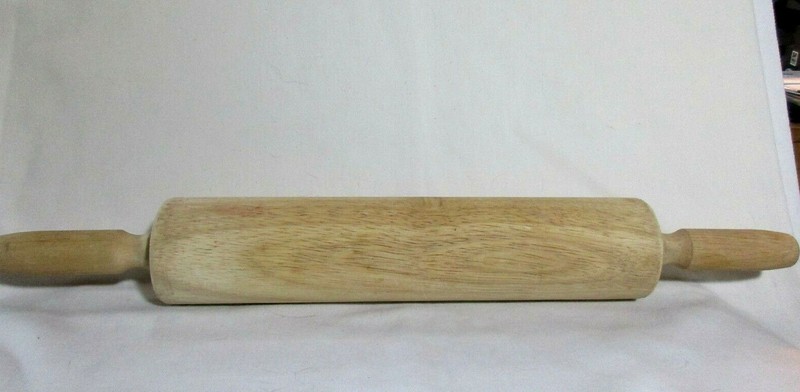 Solid Wood Rolling Pin 18″ Easy Turn Bearings Handles Spin Hand Turned