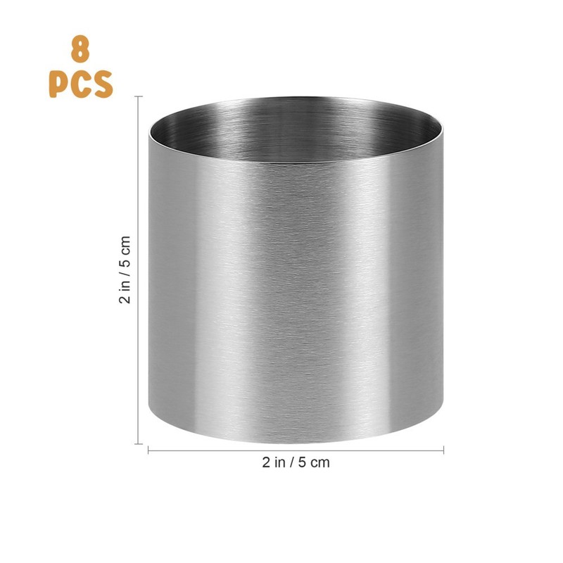 8Pcs Reusable Stainless Steel Cake for Baking Mini Cheese Cake and Dessert gallery