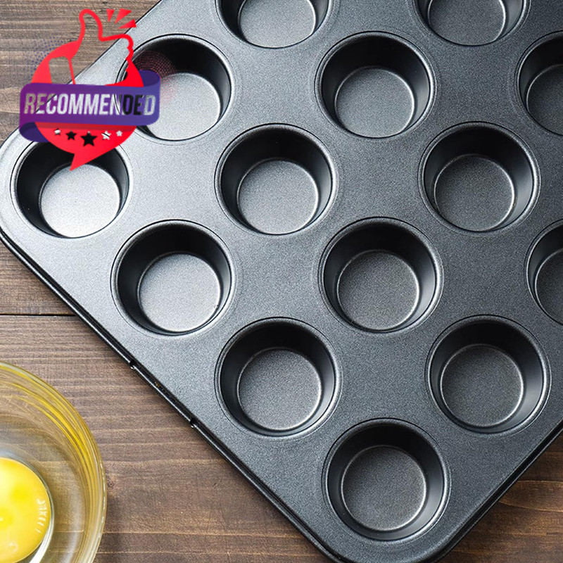 Nonstick 24 Cup Mini Muffin Pan with Extended Handles, Black gallery