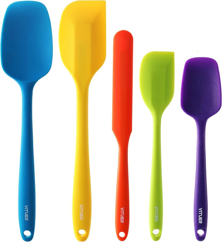 5PCS Silicone Rubber Spatula Set, Spatulas for