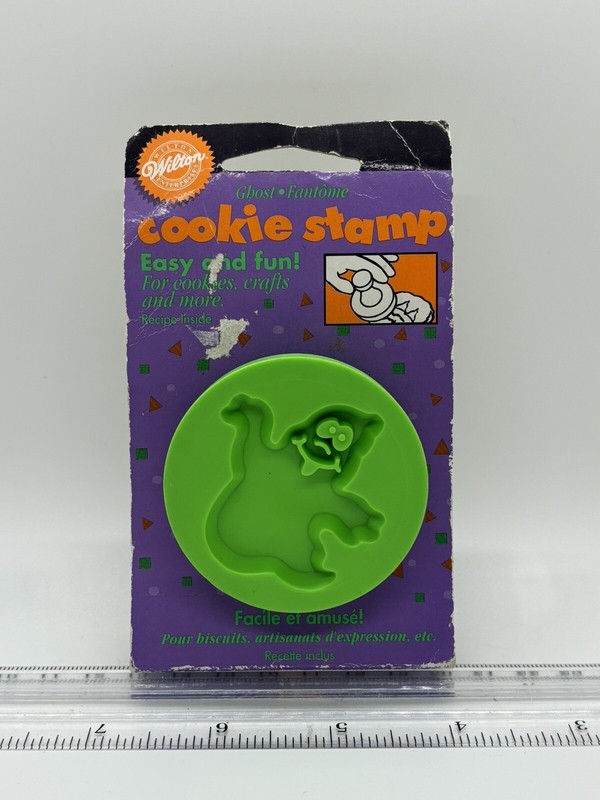 Vintage Wilton Spooky Green Cookie Stamp For Halloween Ghost Pattern 1997 New