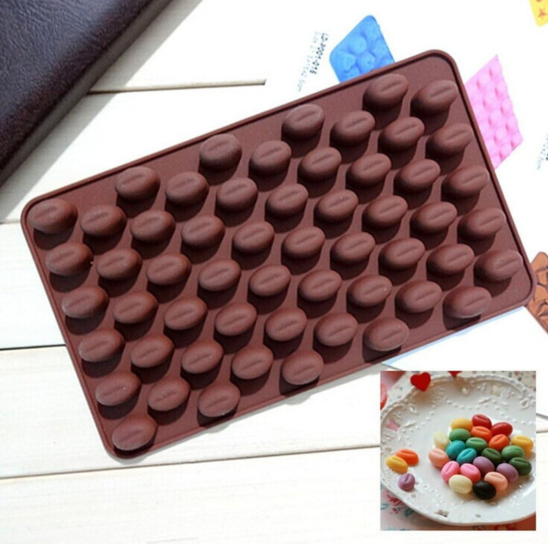 55 Cavity Coffee Beans Silicone Mold for Baking Chocolate Candy Gummy Ice Cube M gallery