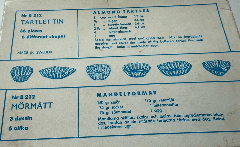 Tartlet Tins 36 Tins 6 Of Each Shape Made In Sweden Recipe Almond Tartlets gallery