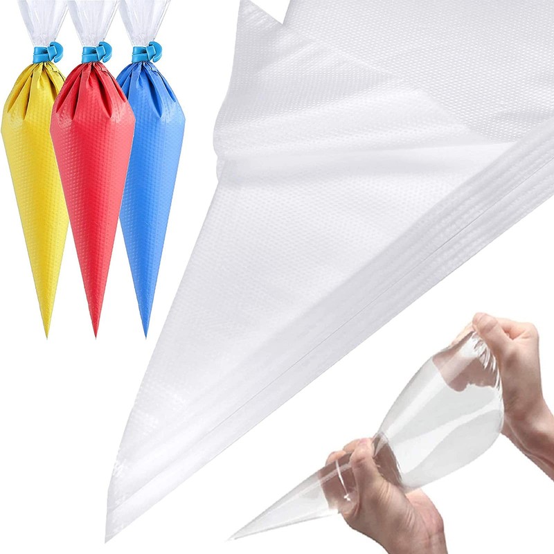 100 Pieces Piping Bags Disposable – Tipless 10 Inch – 100 Piece, Clear