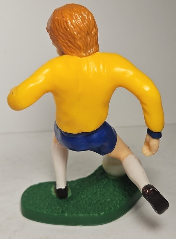 Vintage 1979 Wilton Cake Topper Boy Soccer Player Tongue Out Kicking Ball 5-1/2" gallery