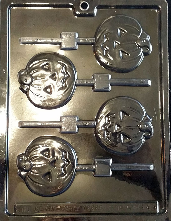 Halloween Medium Jack-O-Lantern Lollipop Chocolate Plastic Candy Mold LOP H-49