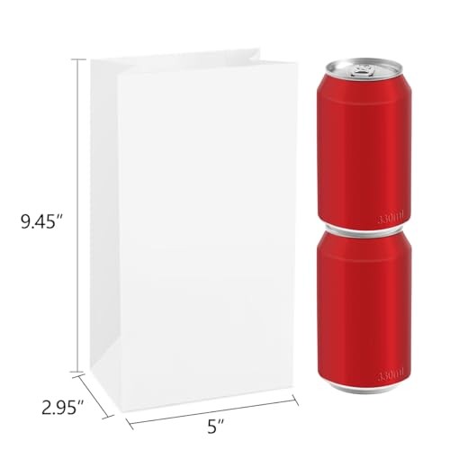 Paper Lunch Bags 4lb 100Pcs Kraft Snack Bags Bulk, for Craft, Lunch, White gallery