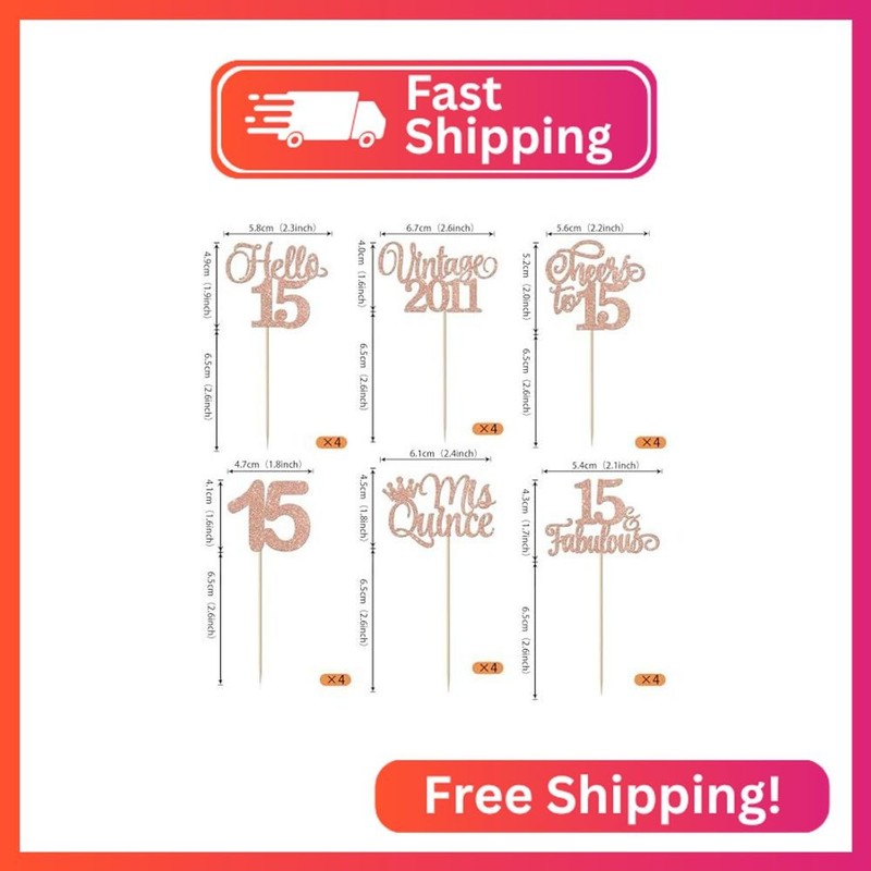 Rsstarxi 24 Pack Vintage 2011 Cupcake Toppers Hello Mis Qunice 15 Fabulous Cupca gallery