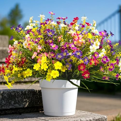 Grunyia 24 Bundles Artificial Faux Flowers Outdoor Plants for Autumn 24mix gallery