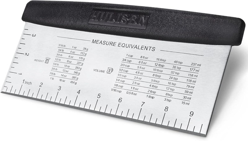 HULISEN Large Bench Scraper for Baking, 10 inch Dough 10 x 5 inch, Silver