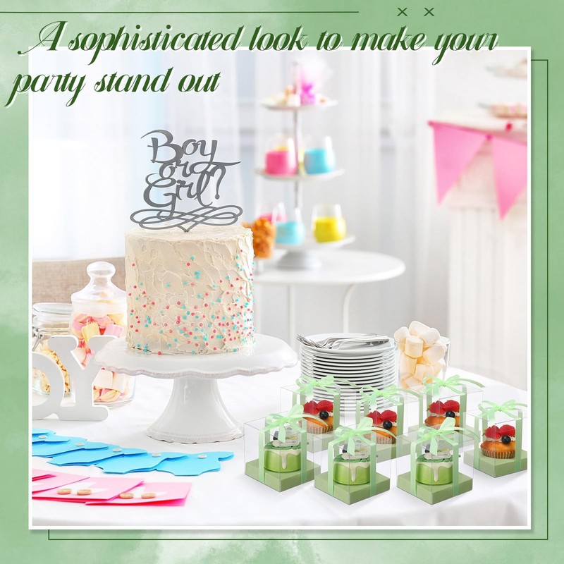 50 Pcs Clear Cupcake Boxes Individual 3.5 Inch Plastic Single Cupcake Contain... gallery