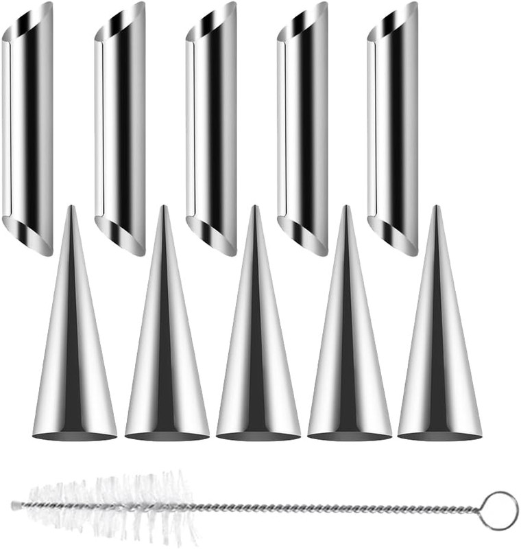 11-Pack Cannoli Form Tubes,Stainless Steel Cream Horn Mold,Diy Baking Mould for
