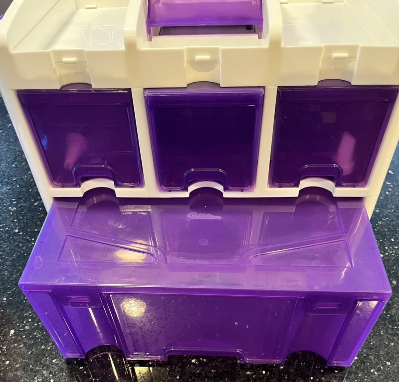 Purple Vintage Wilton Baking Caddy Tool Storage Cake Decorating Case Only gallery