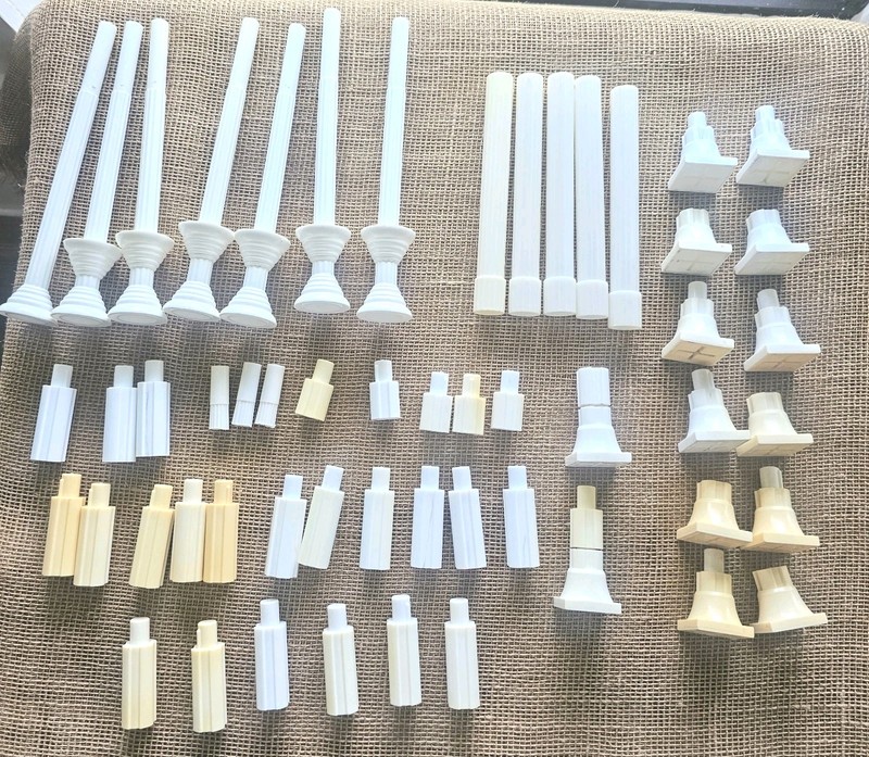 50+ Vintage 1970s Wilton Filigree Pillars Wedding Cake Columns, Supports, Bases