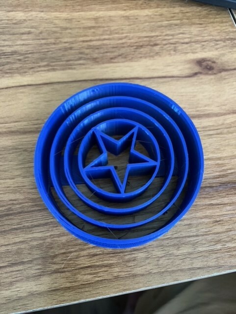 Captain America Shield Cookie Cutter 3D Printed Plastic