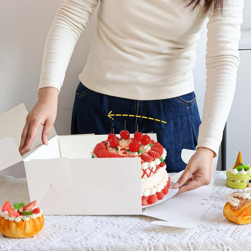 15 Sets Cake Boxes, 10x10x5 Inches Bakery Boxes with Cake Boards, 10 Inch wit... gallery