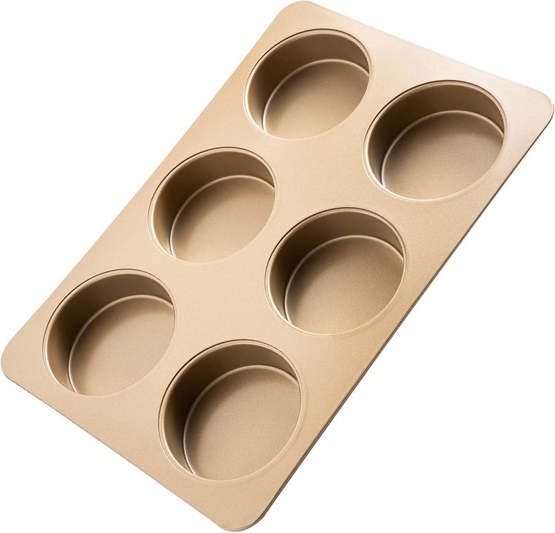 Yomvzake Hamburger Bun Pan Deep Dish Cookie Pan, Nonstick Set of 1, Gold