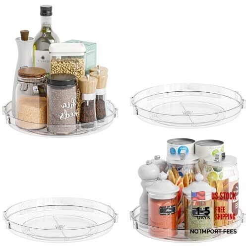 4 Pack Rotating Small Lazy Susan Turntable Organizer for Cabinet,9.5 Pack of 4