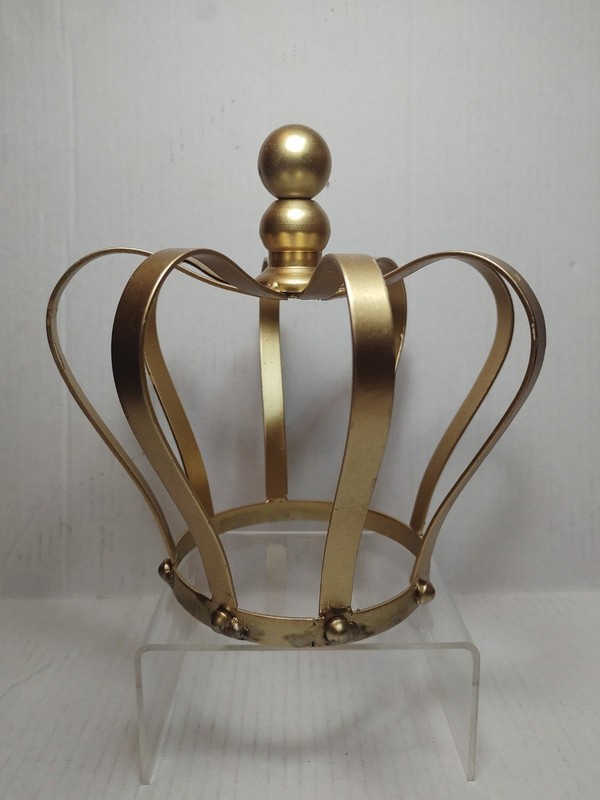 Royal Metal Crown Cake Topper Gold Tone Kids Birthday Centerpiece Shelf 7.5″