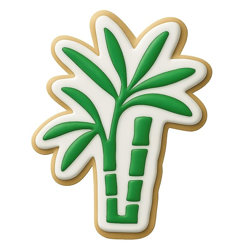 Bamboo Palm Cookie Cutter & Stamp, Fondant & Clay - 4x2.5 gallery
