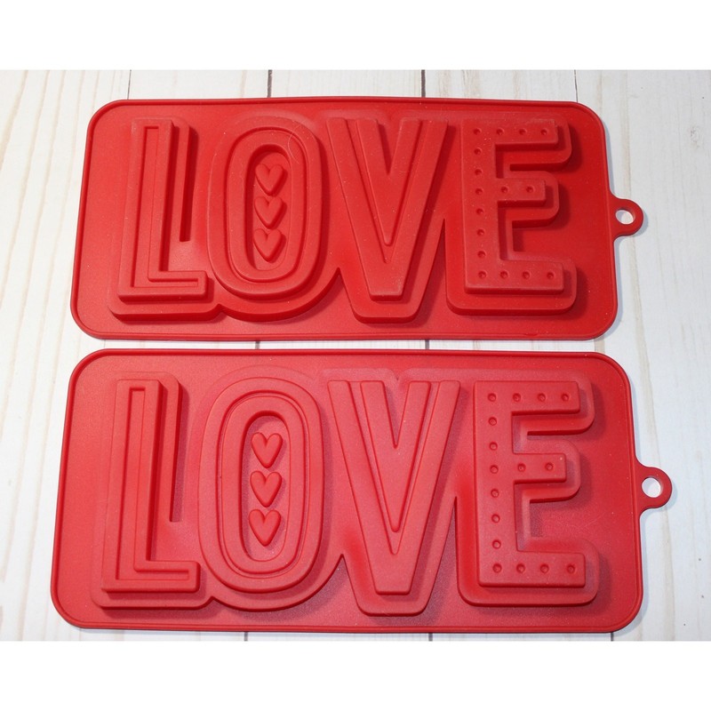 NEW 2x "LOVE" Silicone Candy Mold Valentine Chocolate Fondant Mold gallery