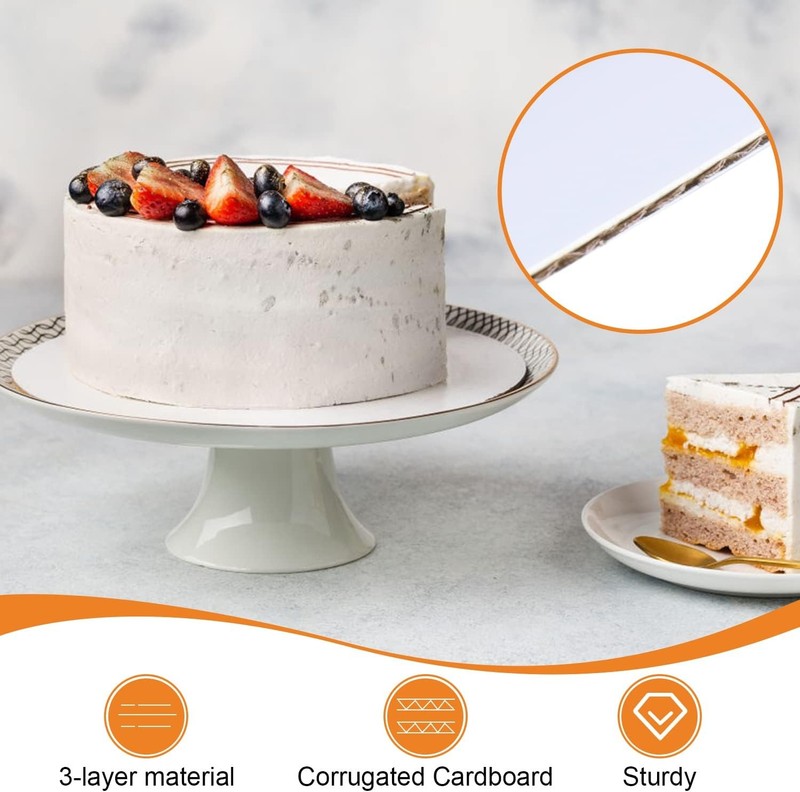 36-Pack 8 Inch Round White Cake Boards Food-Grade Cardboard gallery