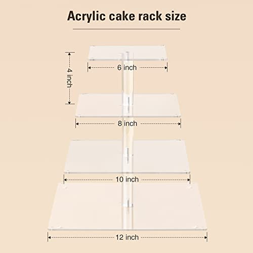 4 Tier Cupcake Stand with LED String Light, Acrylic Cupcake Display Stand, gallery