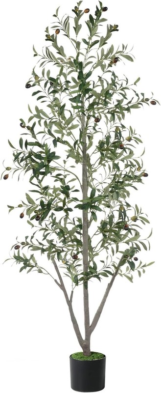 Olive Trees Artificial Indoor, 7FT Tall Faux Olive Tree with Light Kit