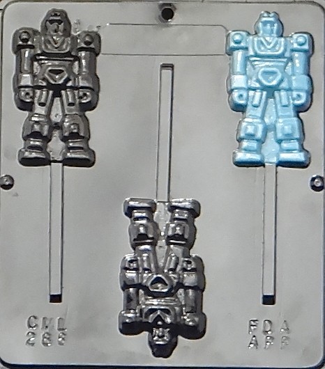 Robot Lollipop Chocolate Candy Mold 288 NEW