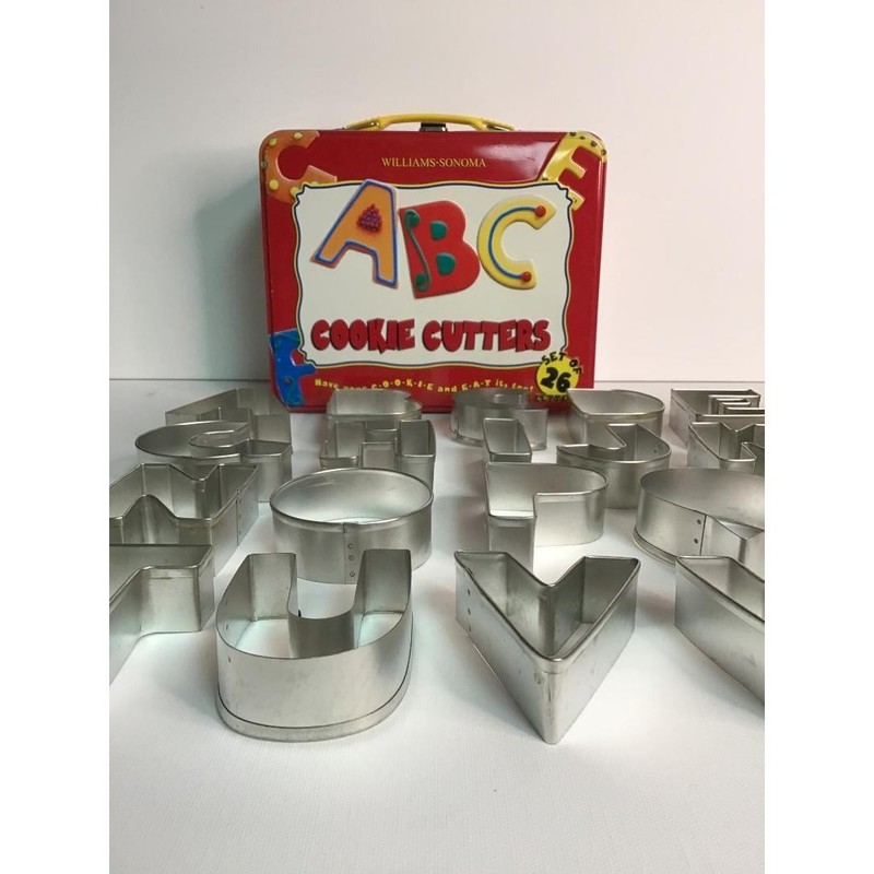 Williams Sonoma ABC Alphabet Cookie Cutter Set 26 Letters with Storage Tin Box gallery