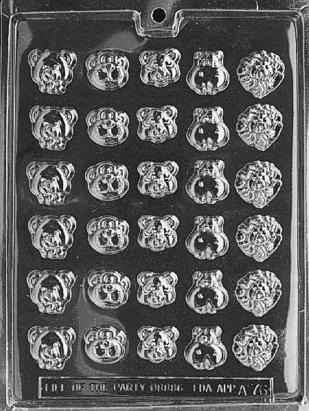 A076 Animal Faces Chocolate Candy Mold