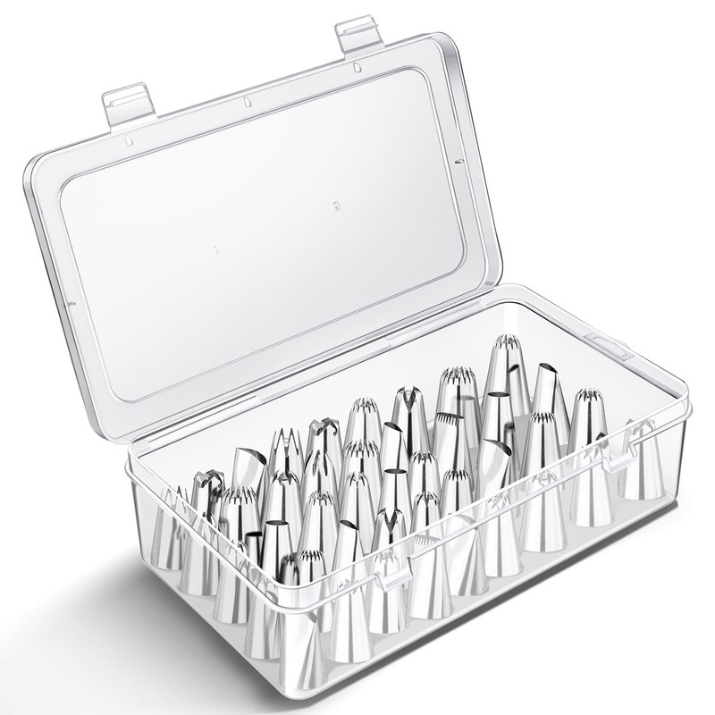 Piping Tips Storage Box W/ Fixed Pins 42 Pegs Piping Tip Set Organizer Case Cake gallery